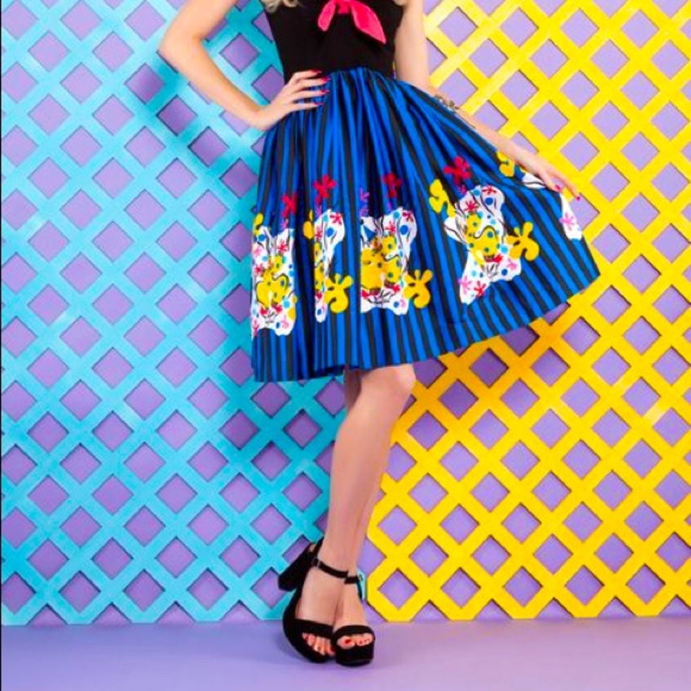 Pinup Couture Mary Blaire striped clown skirt xs